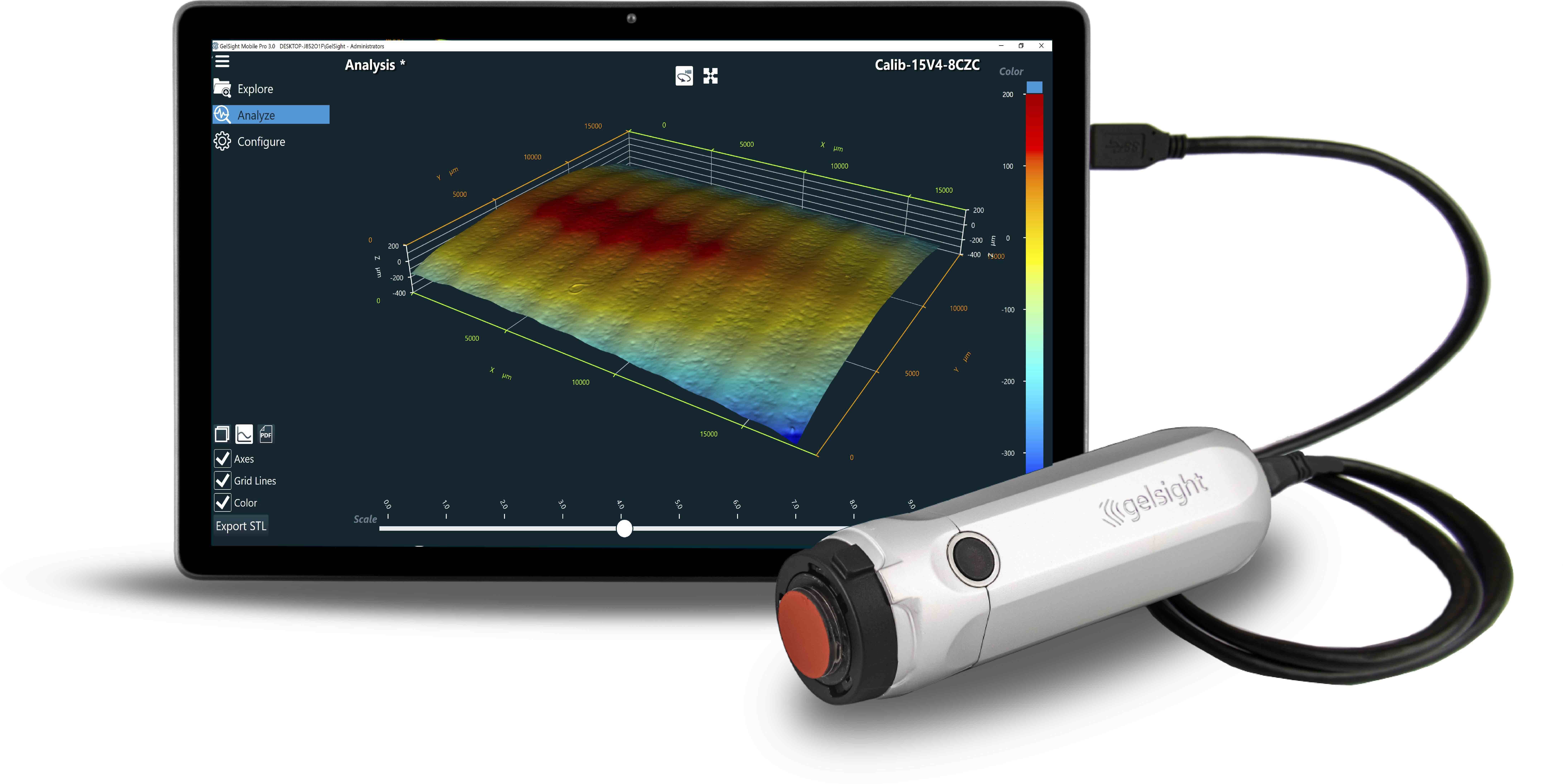 GelSight Tablet with Profile Roughness Measurement